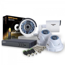 KIT 4 Câmeras e DVR para CFTV AQUARIO