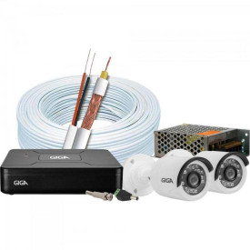 Kit HD DVR GS0082 + 2 Câmeras Bullet GS0013 GIGA